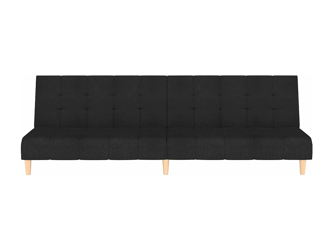 Slaapbank 2-zits stof zwart BE708384