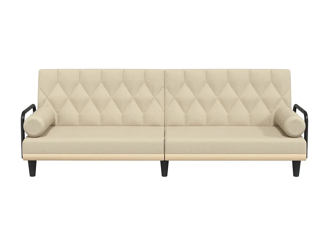 Sofá-cama com apoio de braços tecido cor creme PT155863