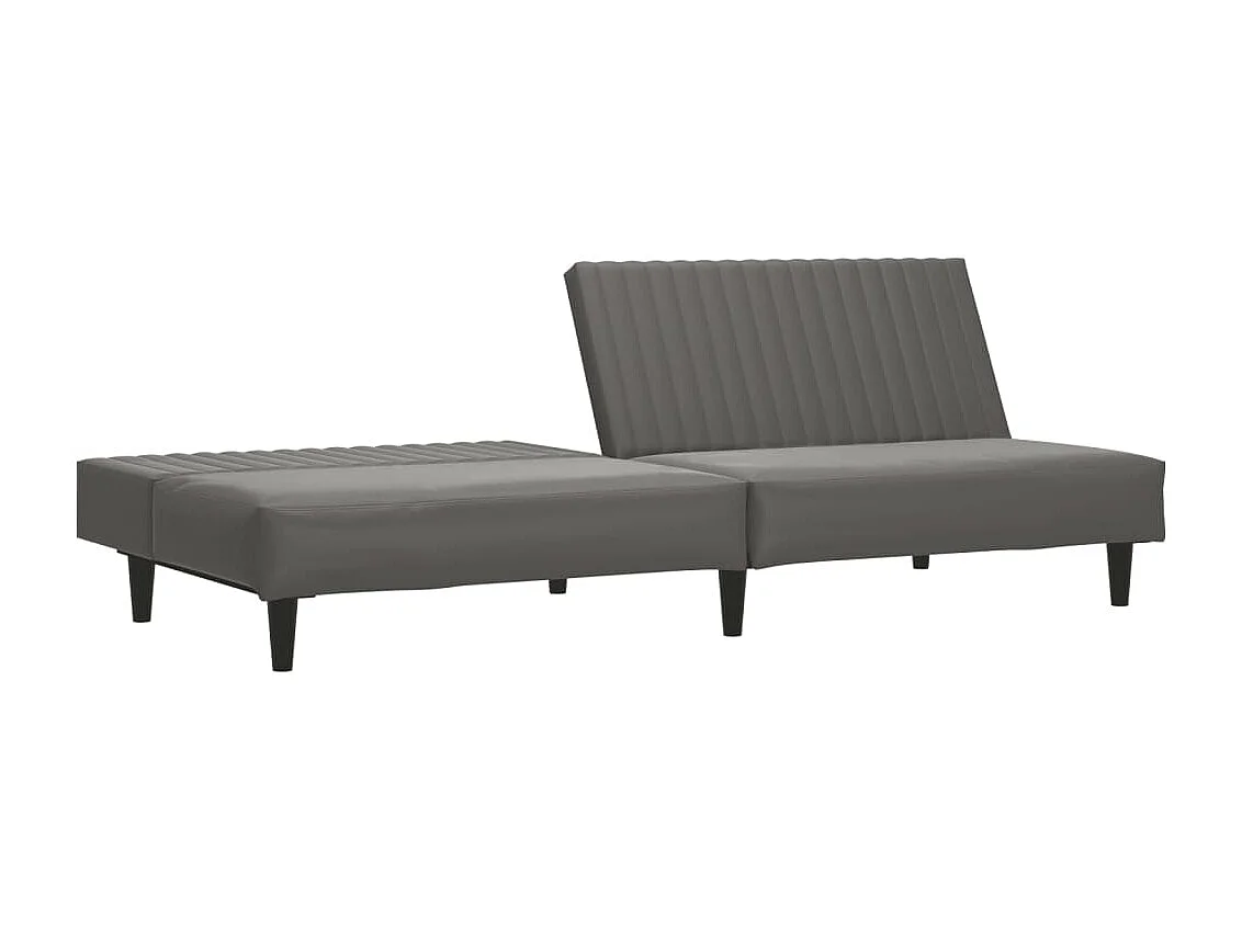 Canapé convertible 2 places gris similicuir FR21271