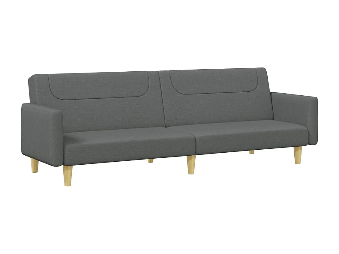Canapé convertible à 2 places avec repose-pied gris foncé tissu FR83848