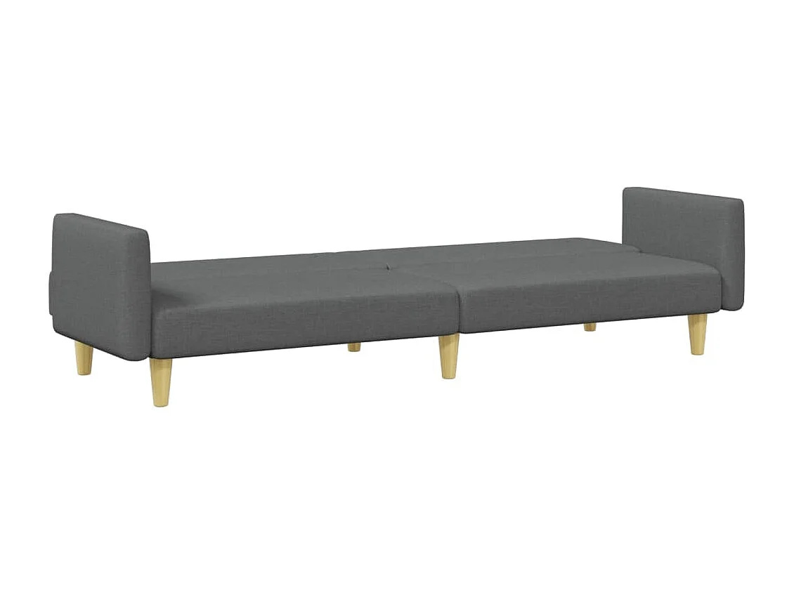 Canapé convertible à 2 places avec repose-pied gris foncé tissu FR83848