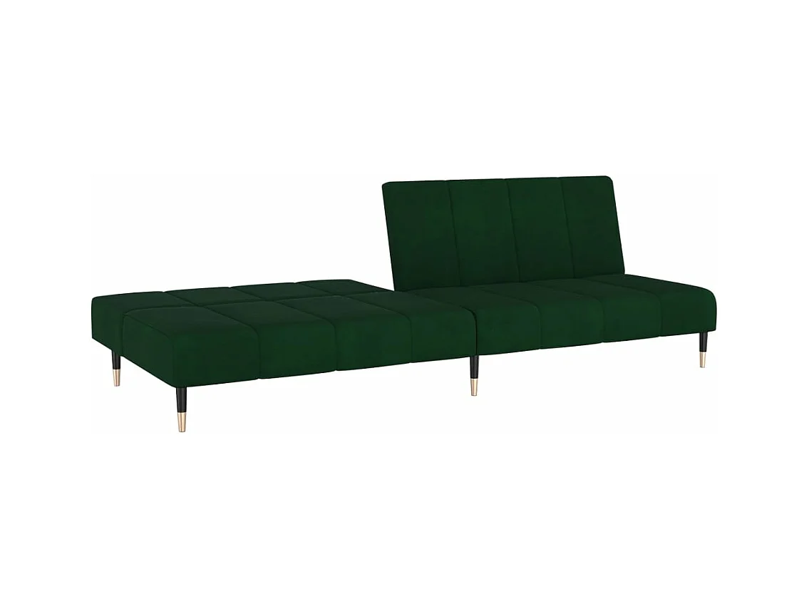 Sofá-cama de 2 lugares veludo verde-escuro PT233518