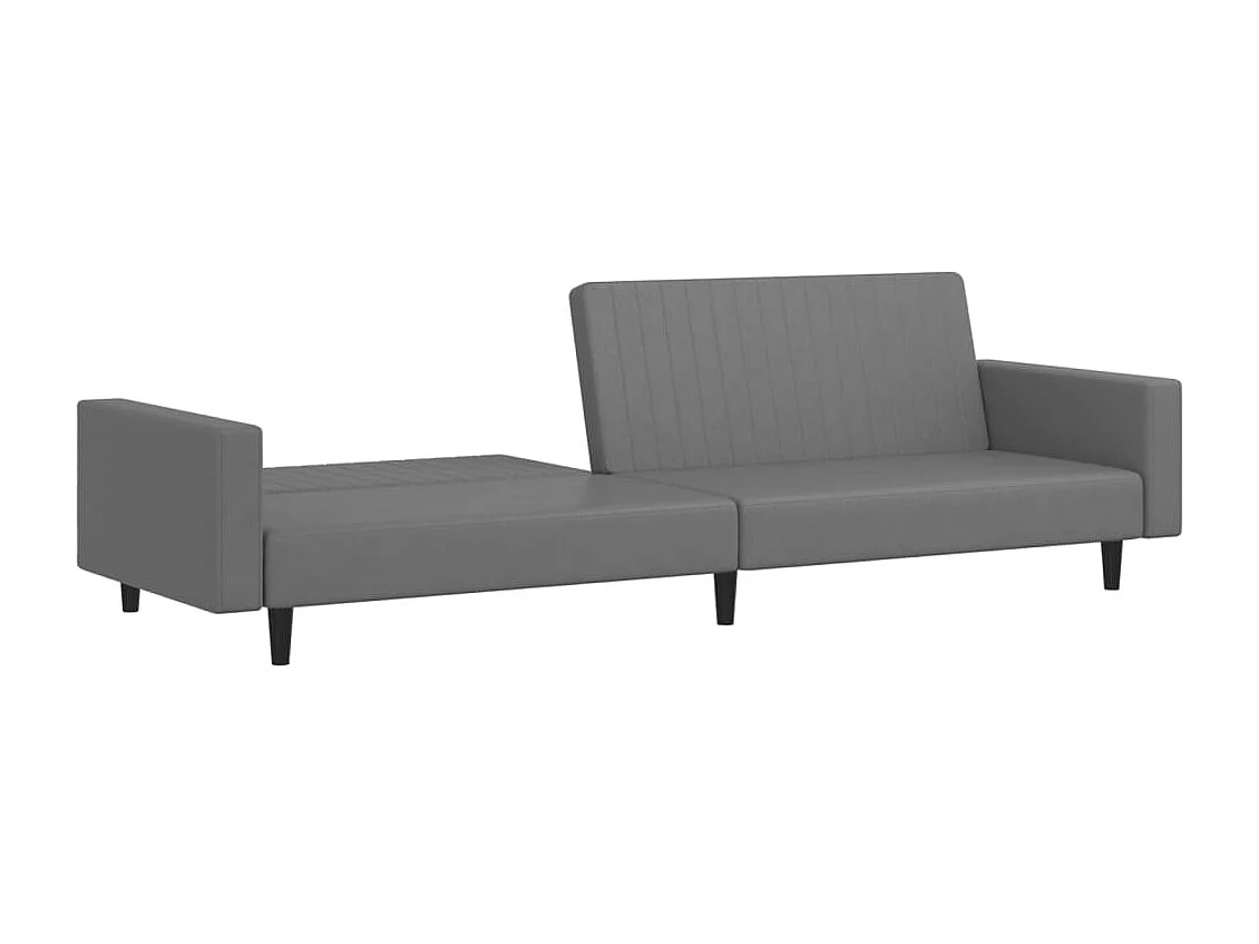 Canapé convertible 2 places gris similicuir FR34292