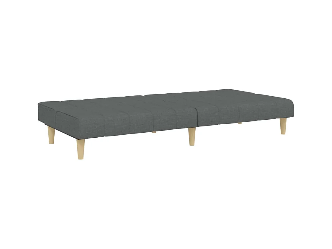 Canapé convertible à 2 places avec repose-pied gris foncé tissu FR64820