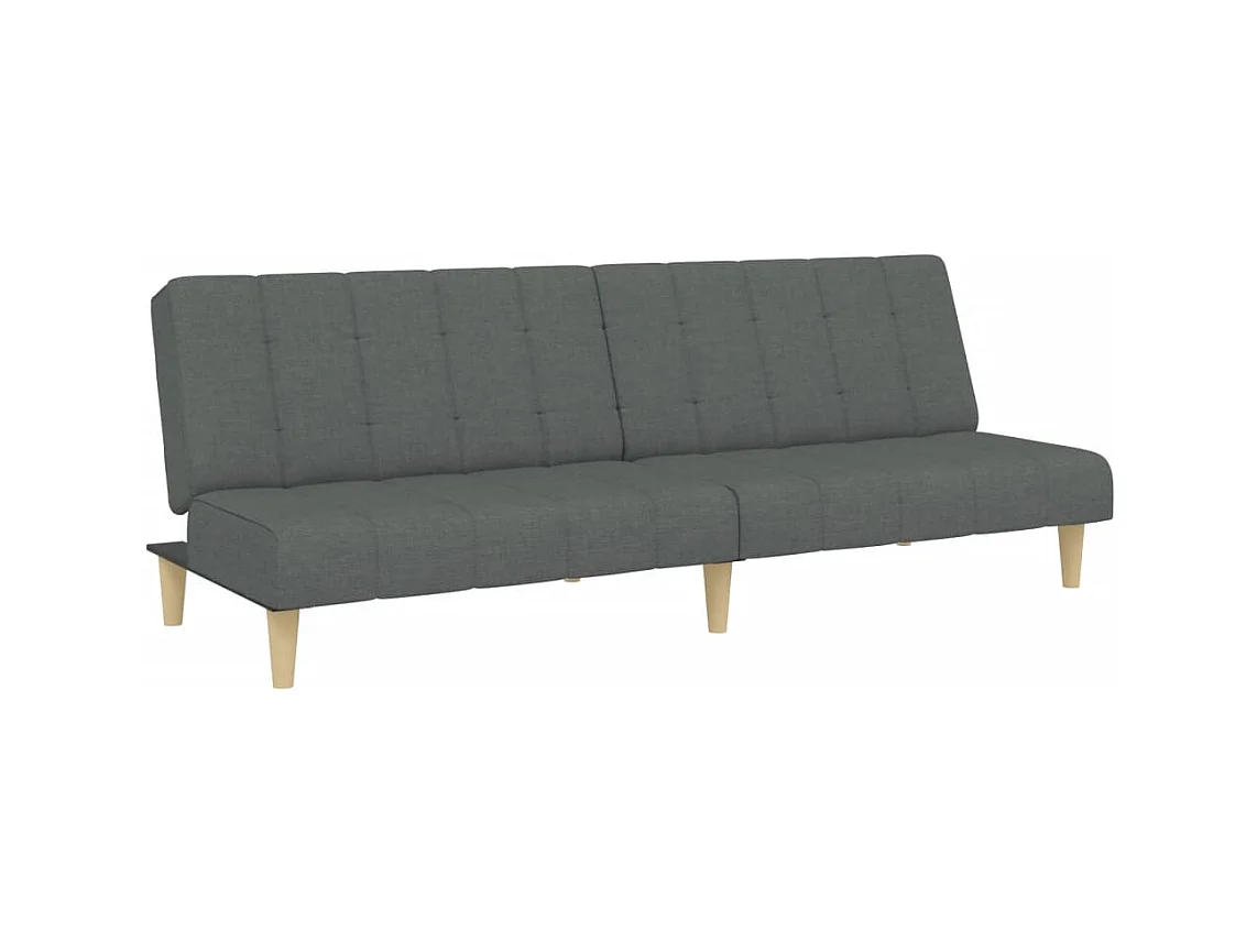 Canapé convertible à 2 places avec repose-pied gris foncé tissu FR64820