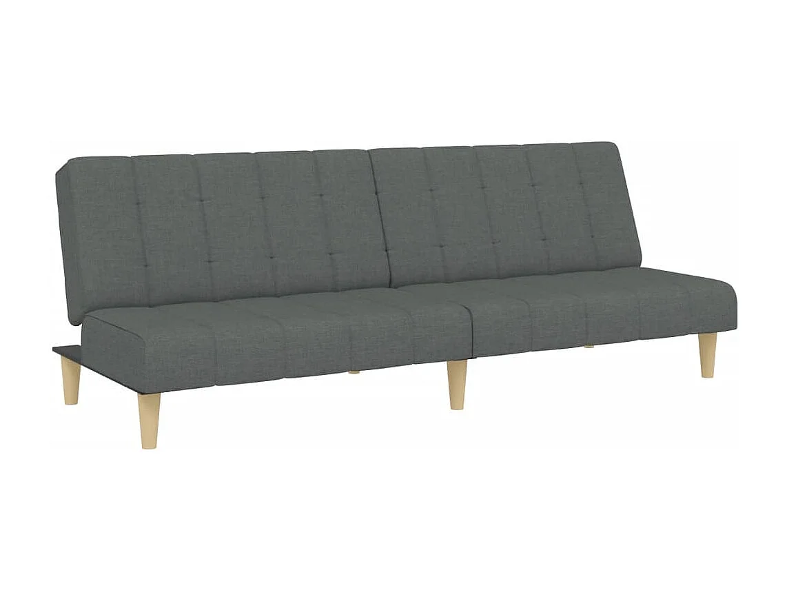 Canapé convertible à 2 places avec repose-pied gris foncé tissu FR64820