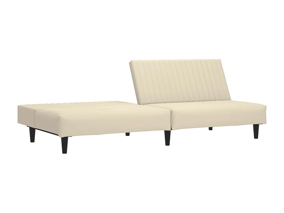 Canapé convertible à 2 places crème velours FR58948