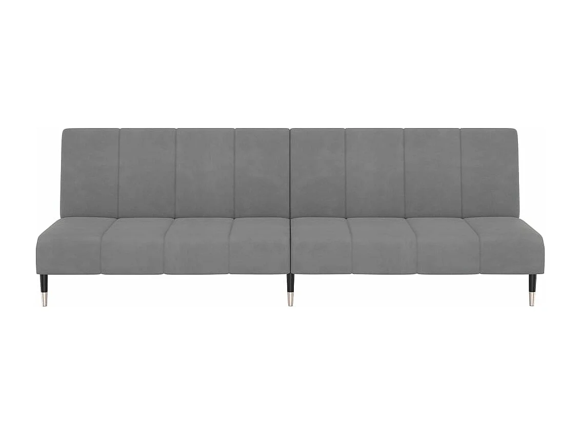 Canapé convertible à 2 places gris clair velours FR66998