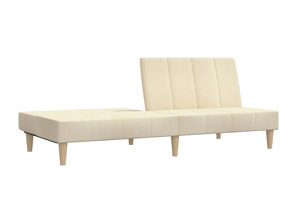 Canapé convertible à 2 places crème tissu FR37667