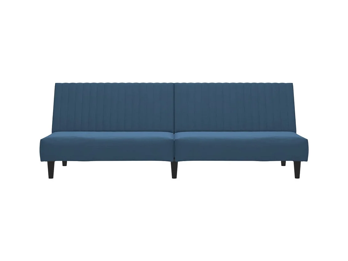 Canapé convertible à 2 places Bleu Velours FR47989