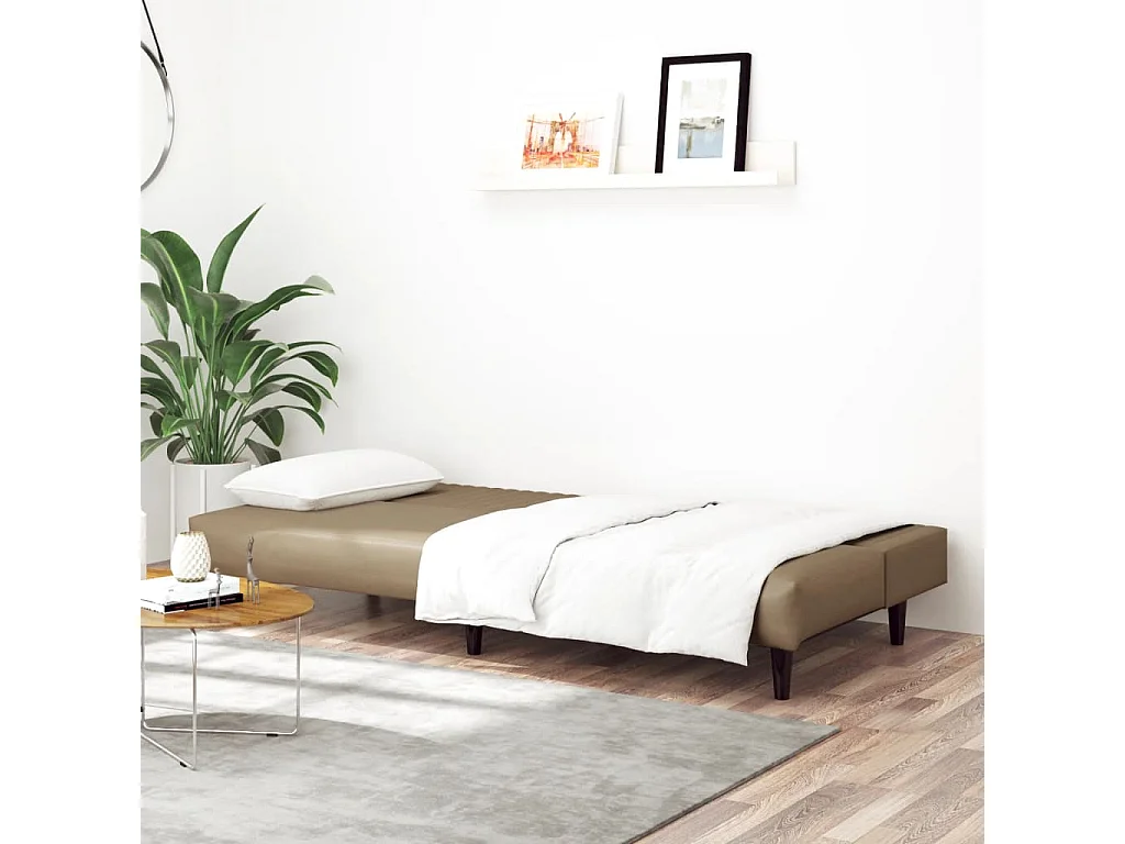 Canapé convertible 2 places cappuccino similicuir FR79765