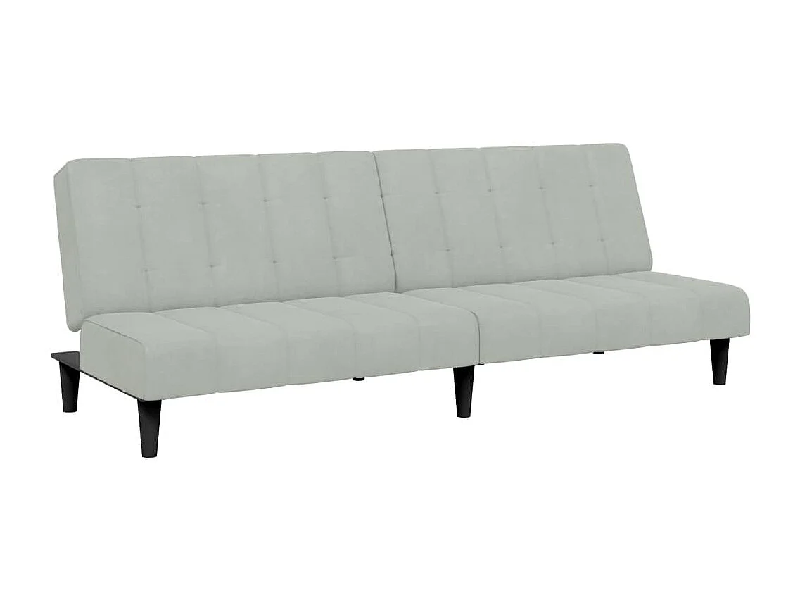 Canapé convertible à 2 places avec repose-pied gris clair velours FR85047