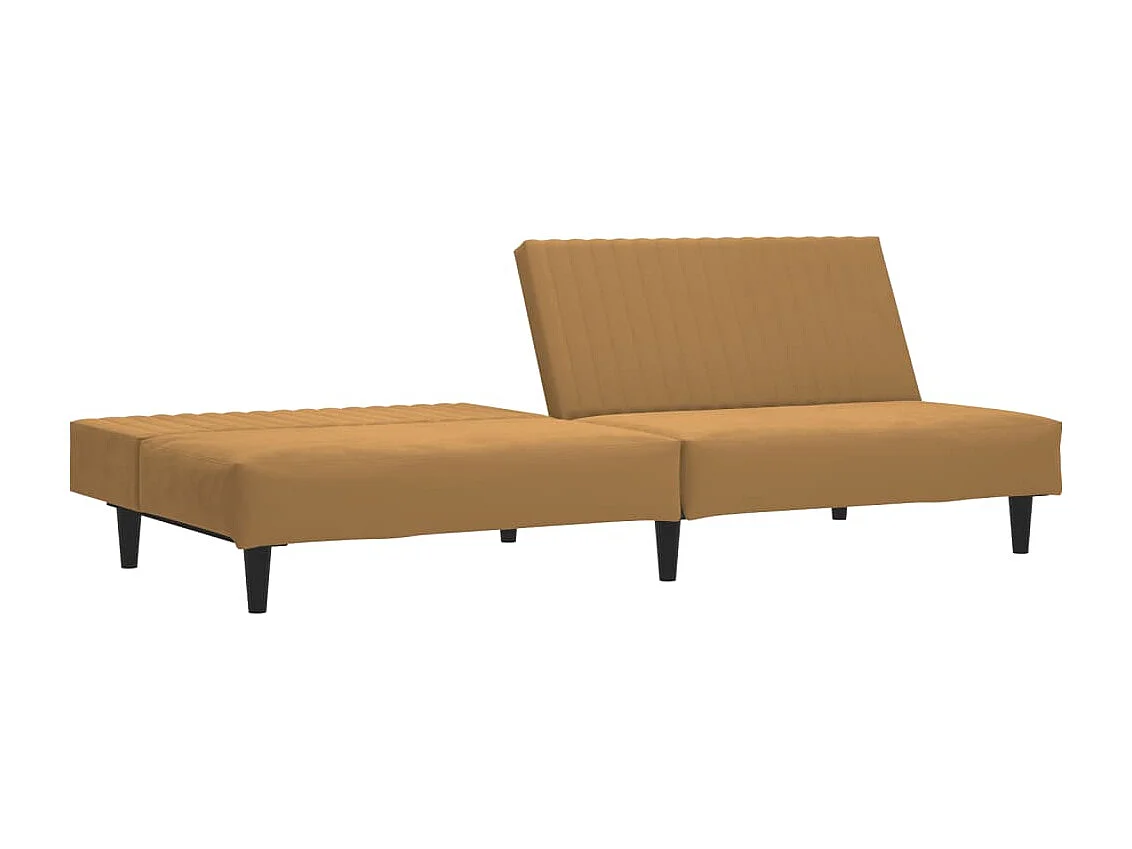 Canapé convertible à 2 places marron velours FR25050