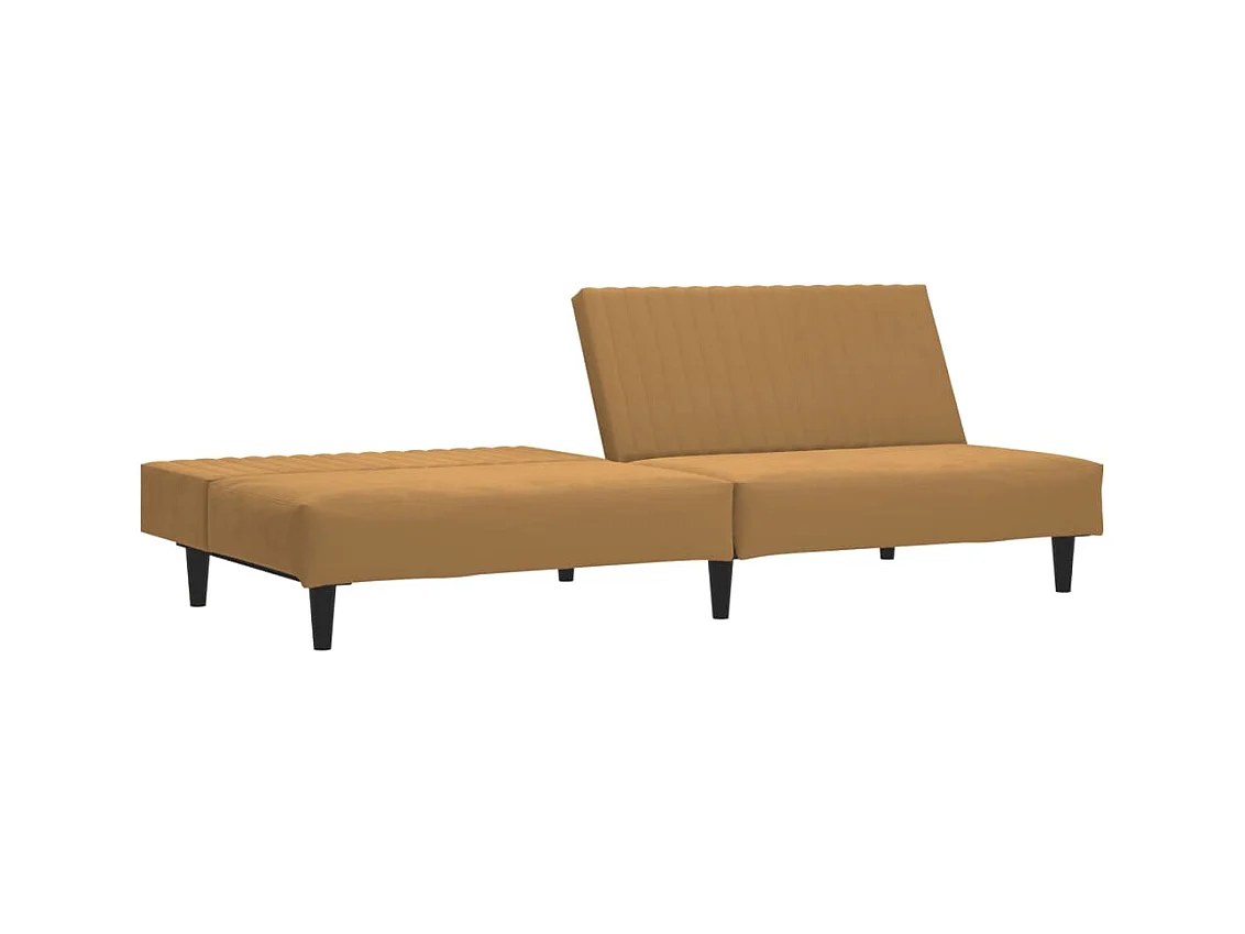 Canapé convertible à 2 places marron velours FR25050