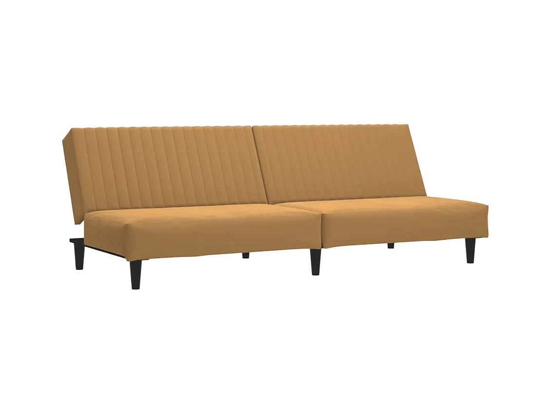 Canapé convertible à 2 places marron velours FR25050