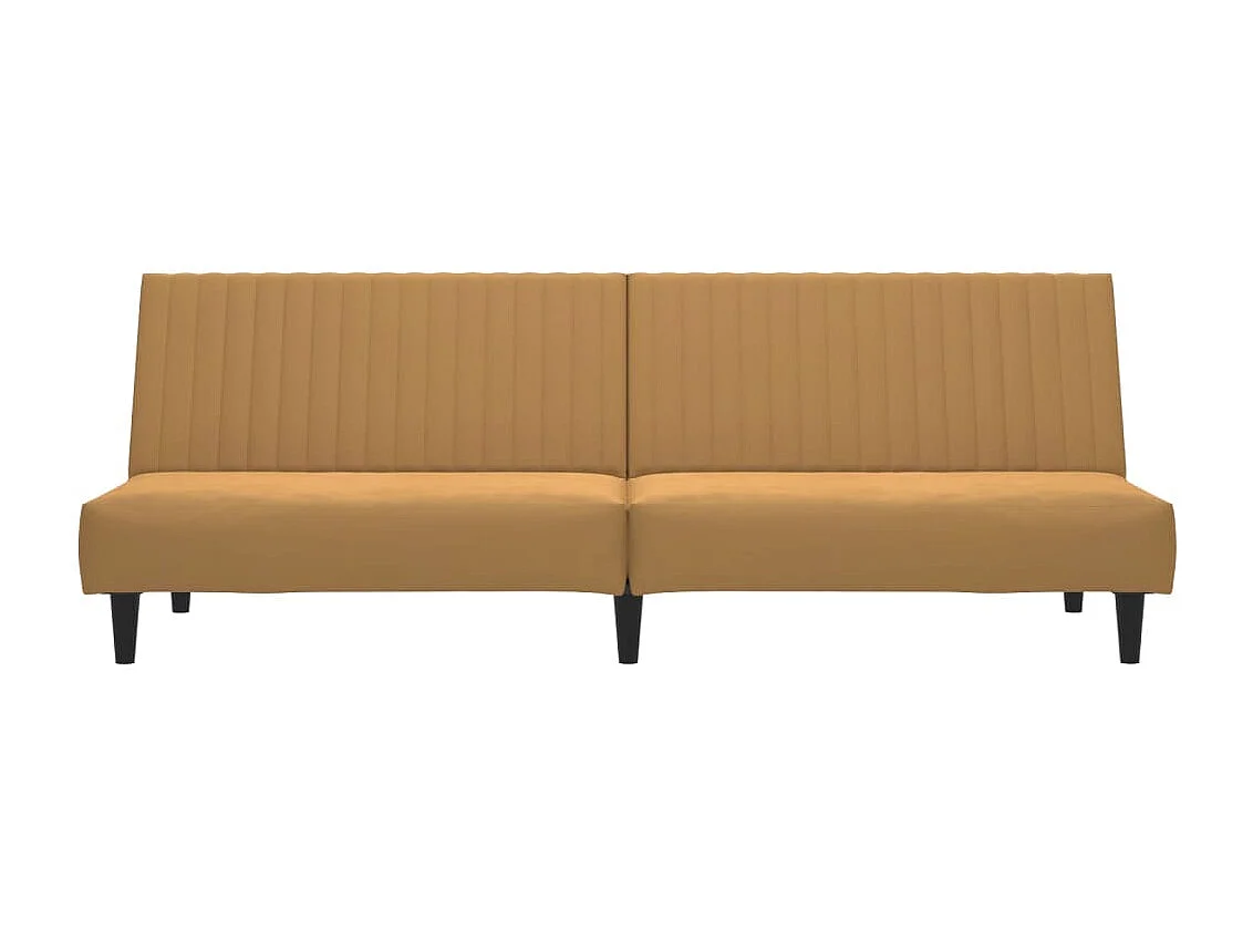 Canapé convertible à 2 places marron velours FR25050