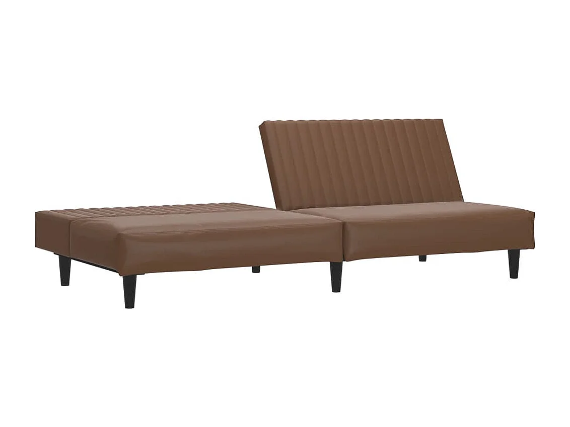 Canapé convertible 2 places marron similicuir FR82491