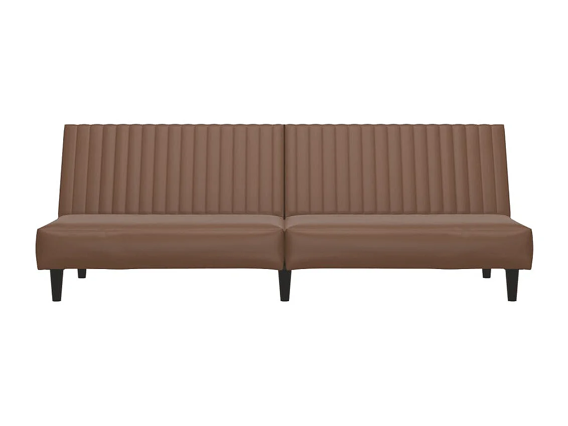 Canapé convertible 2 places marron similicuir FR82491