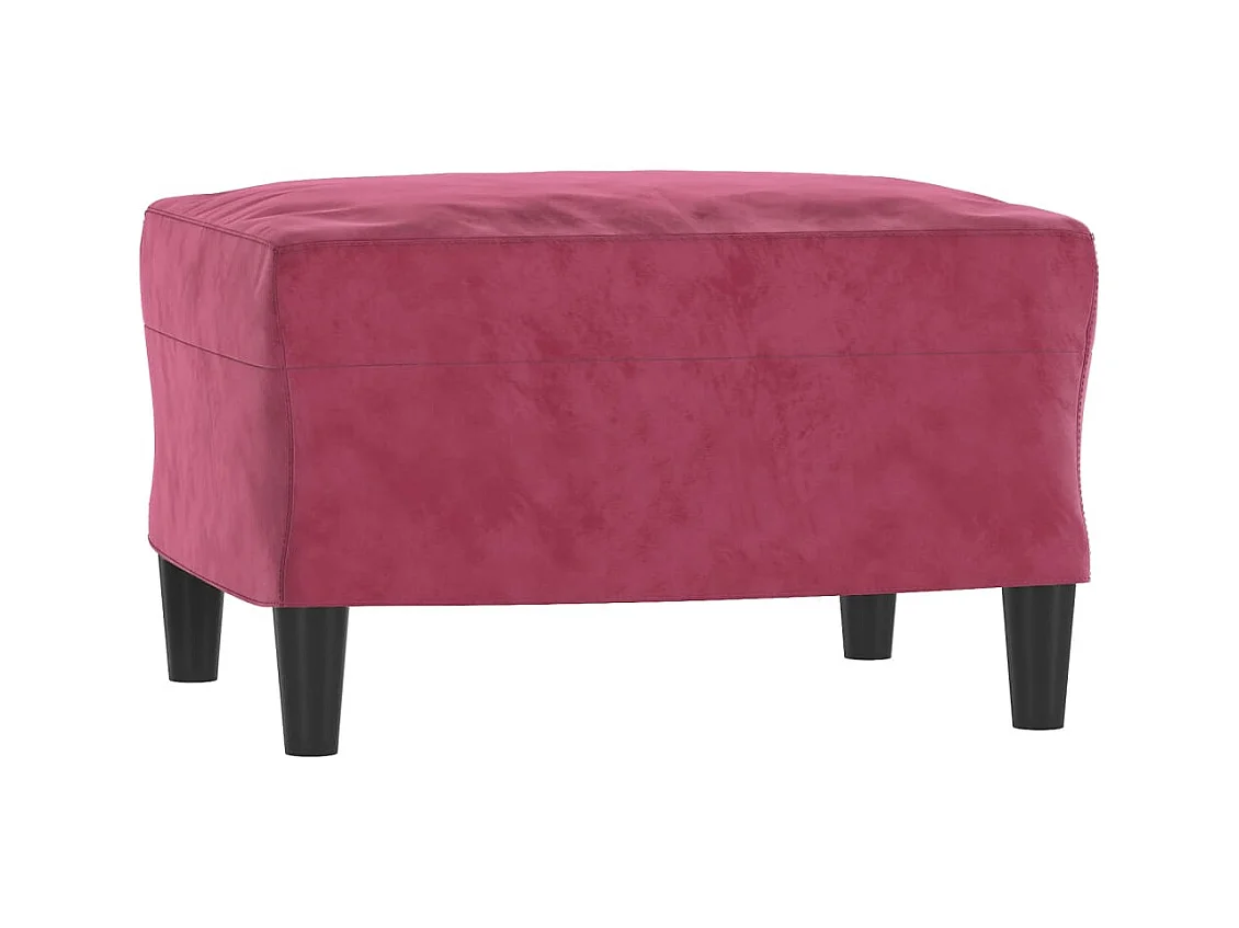 Fauteuil avec repose-pied Rouge bordeaux 60 cm Velours FR67004
