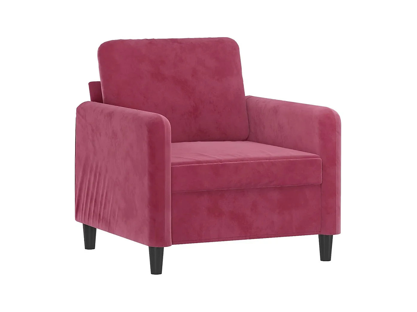 Fauteuil avec repose-pied Rouge bordeaux 60 cm Velours FR67004