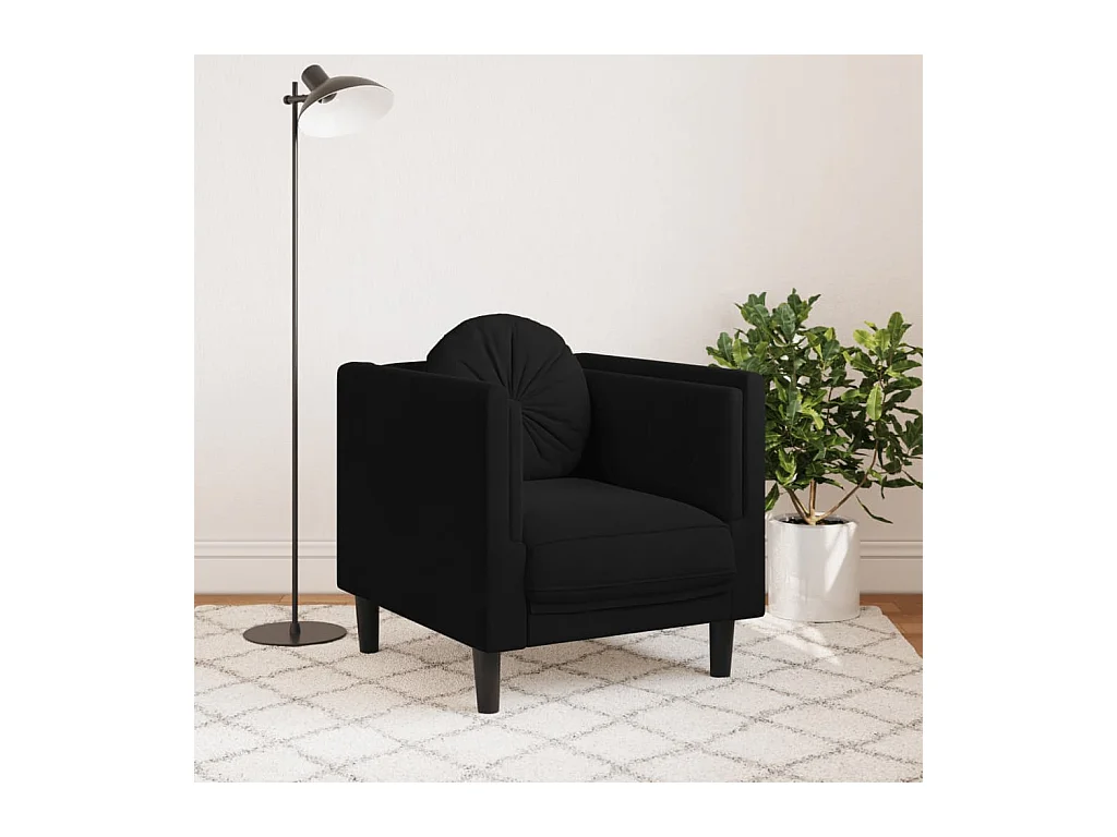 Fauteuil avec coussin noir velours FR63297