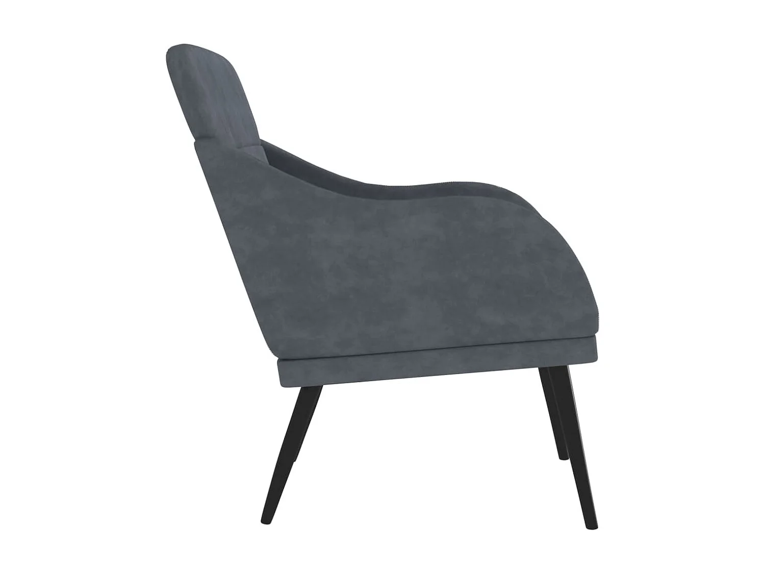 Sillón de terciopelo gris oscuro 63x76x80 cm ES394269