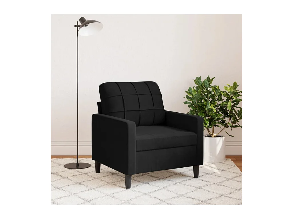 Fauteuil Noir 60 cm Velours FR50083