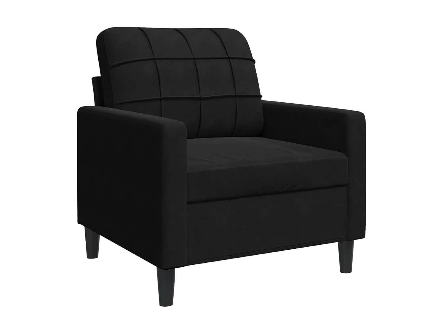 Fauteuil Noir 60 cm Velours FR50083