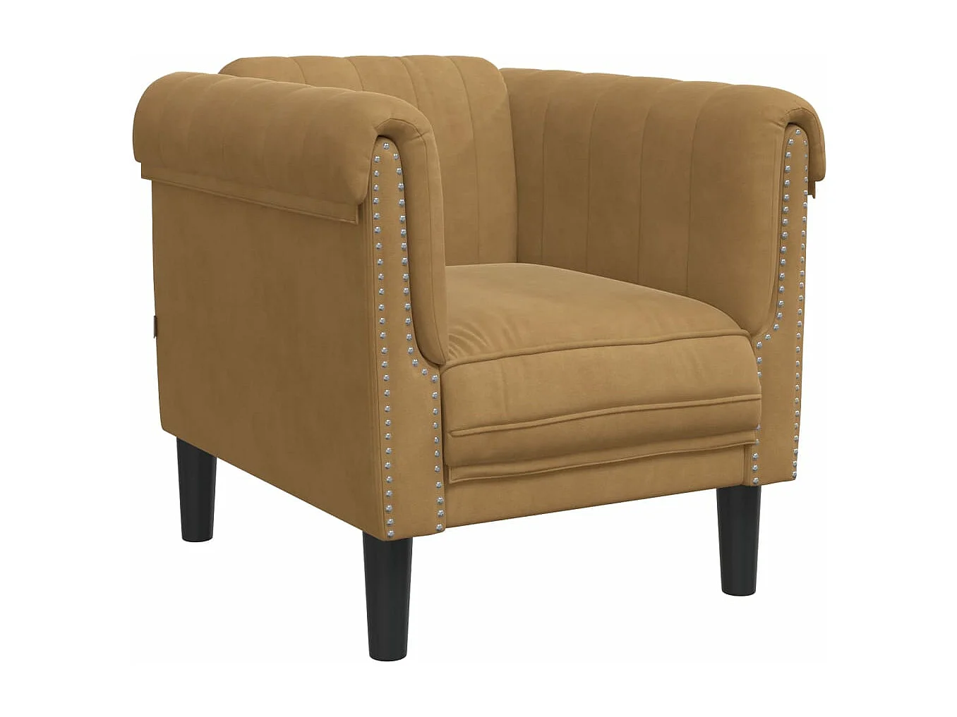 Fauteuil marron velours FR28940