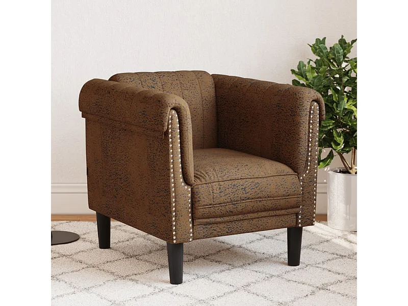 Fauteuil marron velours FR28940