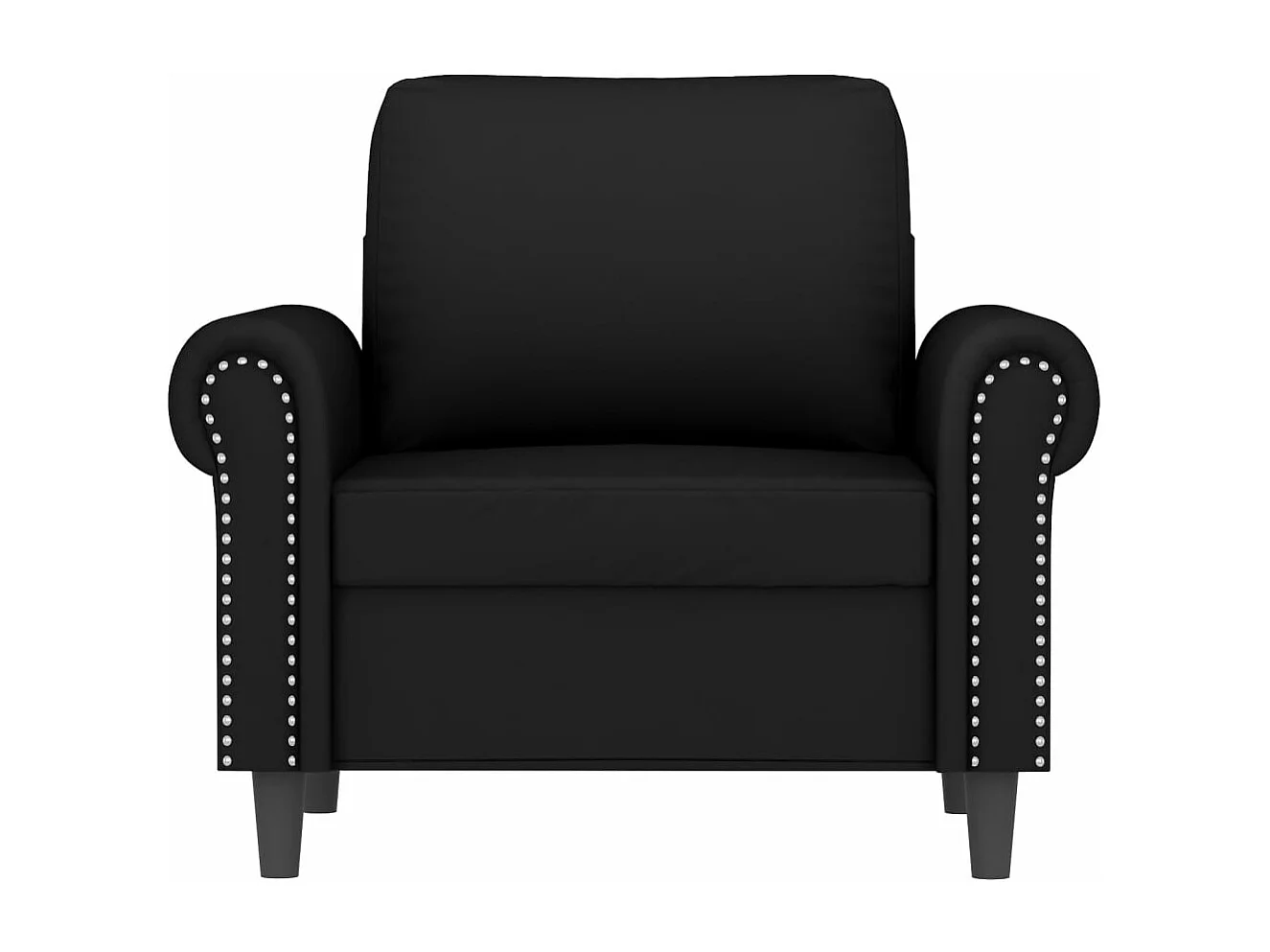 Poltrona 60 cm veludo preto PT654375