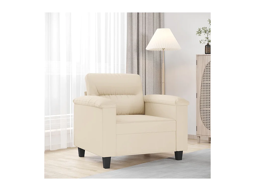 Fauteuil beige 60 cm tissu microfibre FR82319