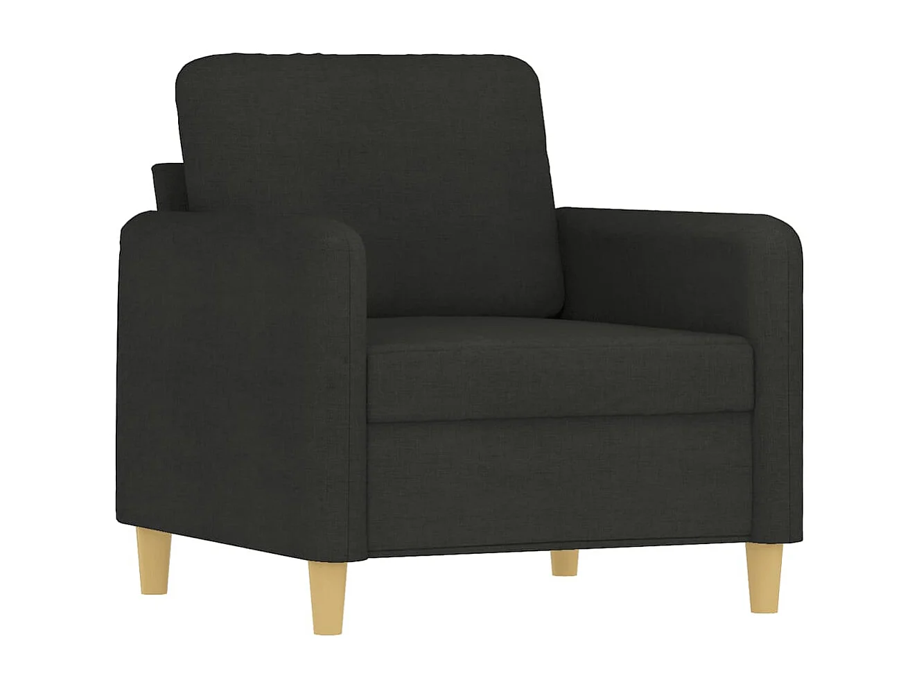 Fauteuil avec repose-pied Noir 60 cm Tissu FR12857