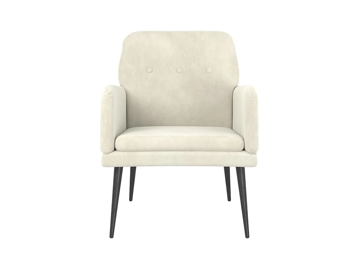 Fauteuil Crème 62x79x79 cm Velours FR16939