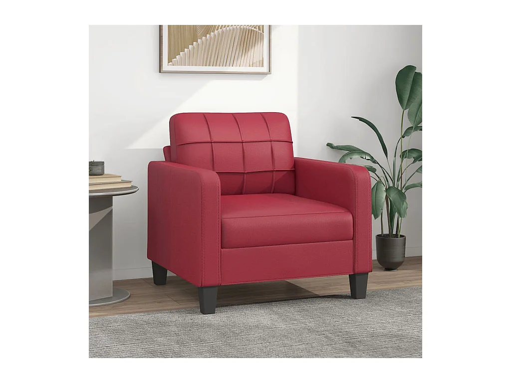 Fauteuil Rouge bordeaux 60 cm Similicuir FR64133