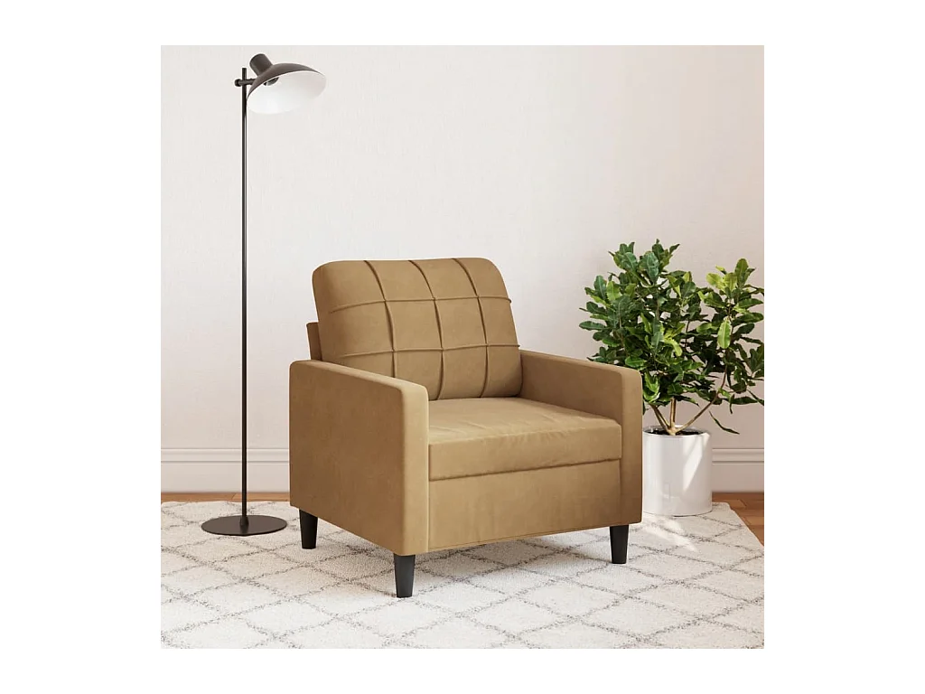 Fauteuil Marron 60 cm Velours FR30009