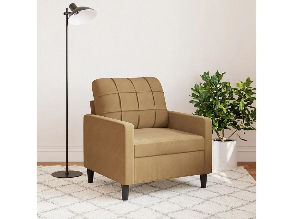 Fauteuil Marron 60 cm Velours FR30009