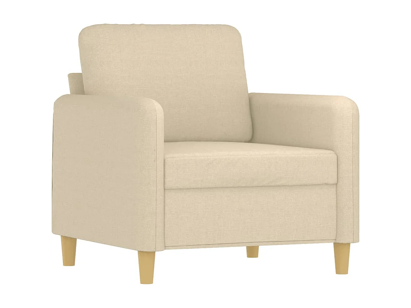 Fauteuil avec repose-pied Crème 60 cm Tissu FR95486