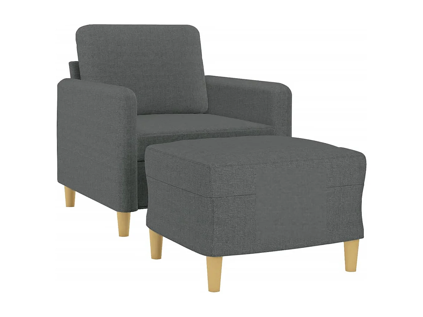 Sillón con taburete tela gris oscuro 60 cm ES700158