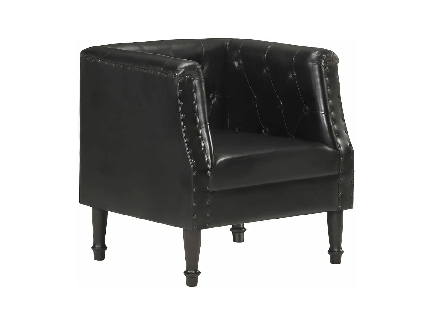 Fauteuil Noir Cuir véritable FR25468