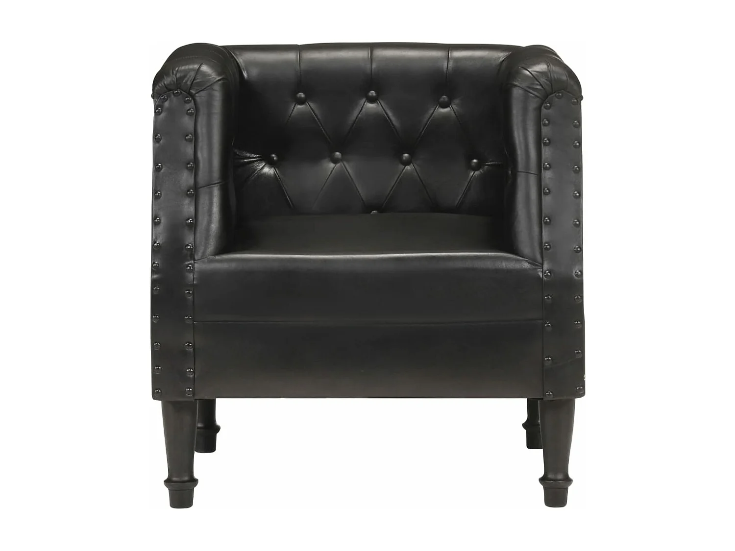 Fauteuil Noir Cuir véritable FR25468