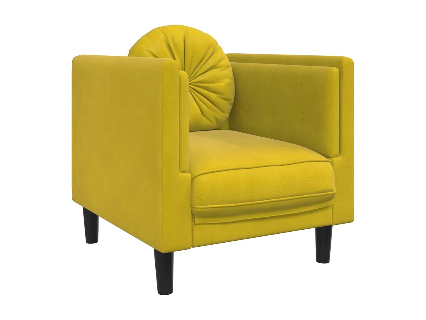 Fauteuil avec coussin jaune velours FR80388