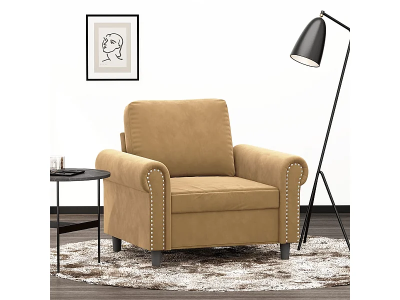 Poltrona 60 cm veludo castanho PT173464