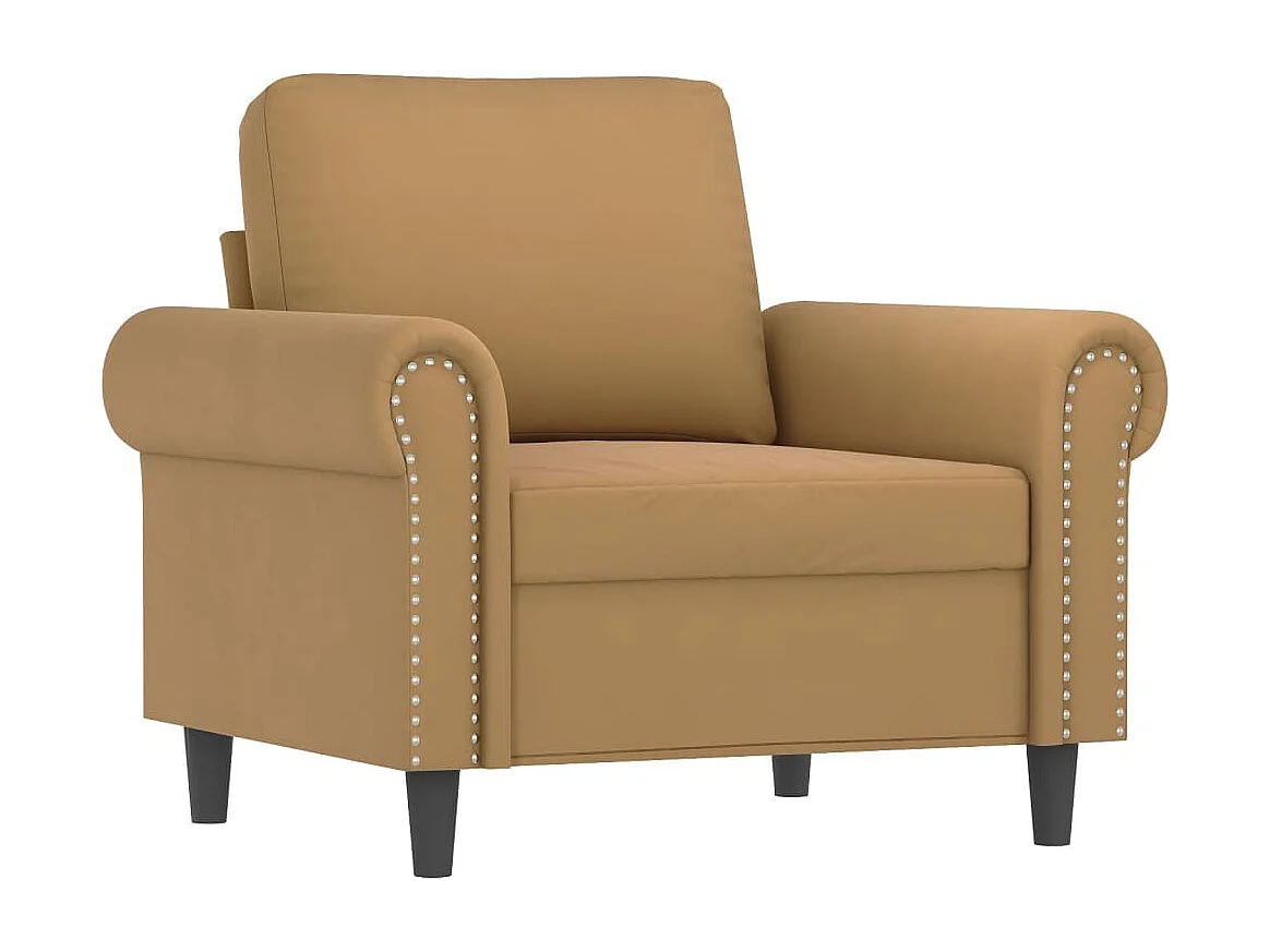 Sillón de terciopelo marrón 60 cm ES395486