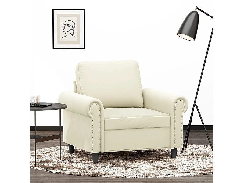 Fauteuil 60 cm fluweel crèmekleurig BE620791