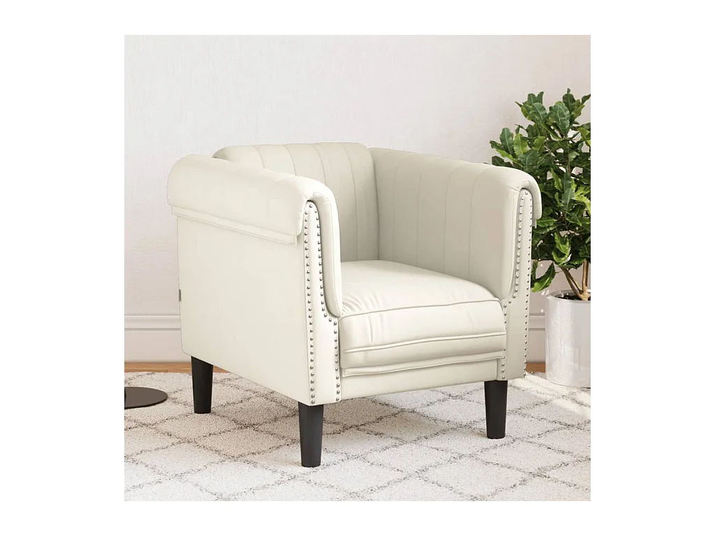 Fauteuil crème velours FR93308