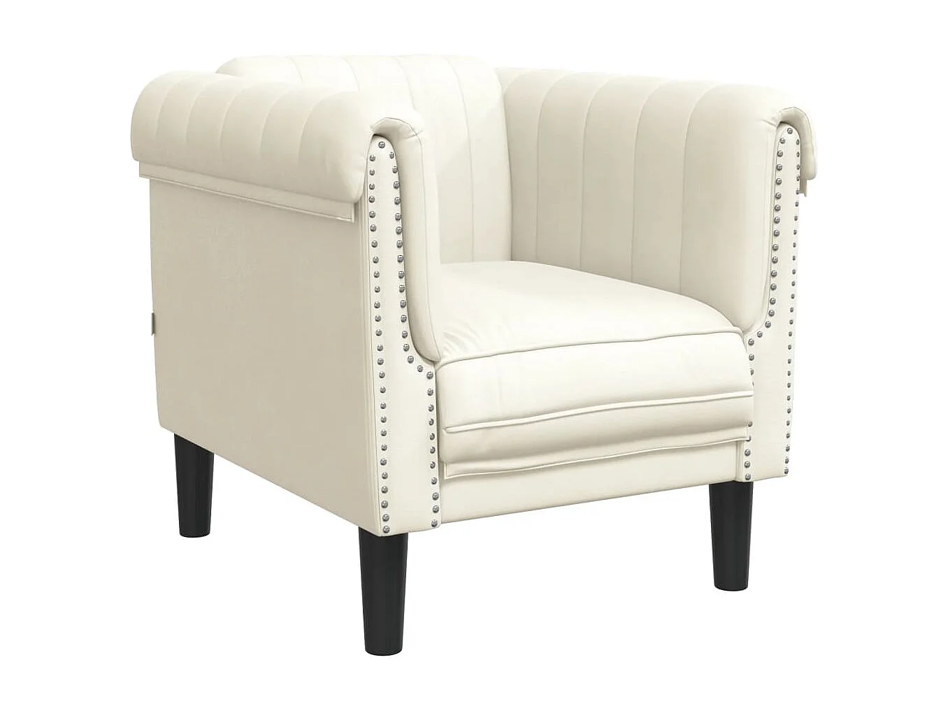 Fauteuil crème velours FR93308