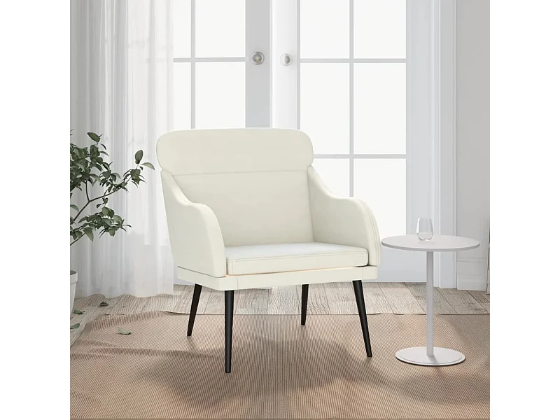 Fauteuil 63x76x80 cm fluweel crèmekleurig BE473026