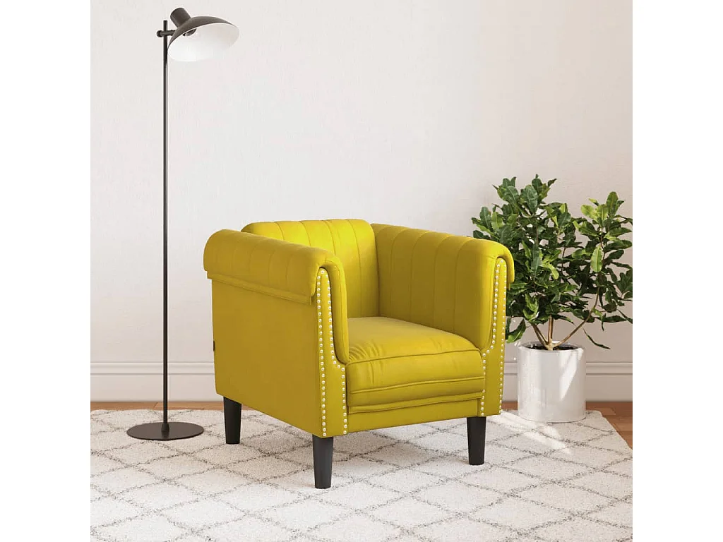 Fauteuil jaune velours FR17887