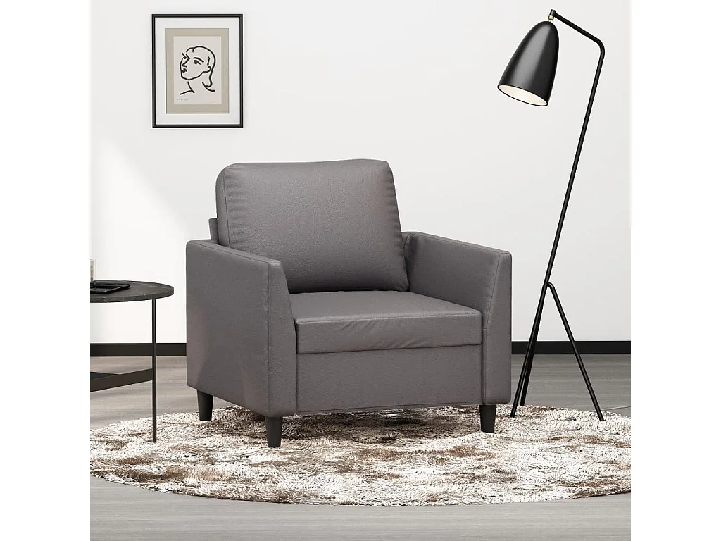 Fauteuil 60 cm kunstleer grijs BE313567